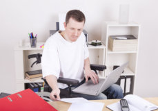 disabled man at work